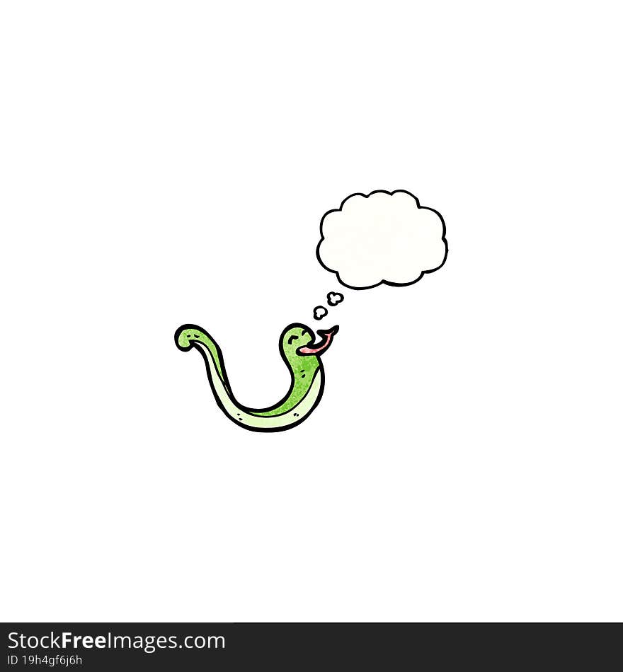 snake with thought bubble cartoon