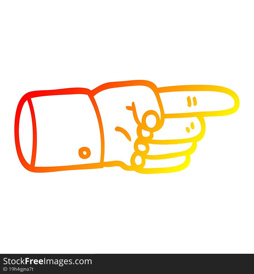 warm gradient line drawing pointing hand symbol