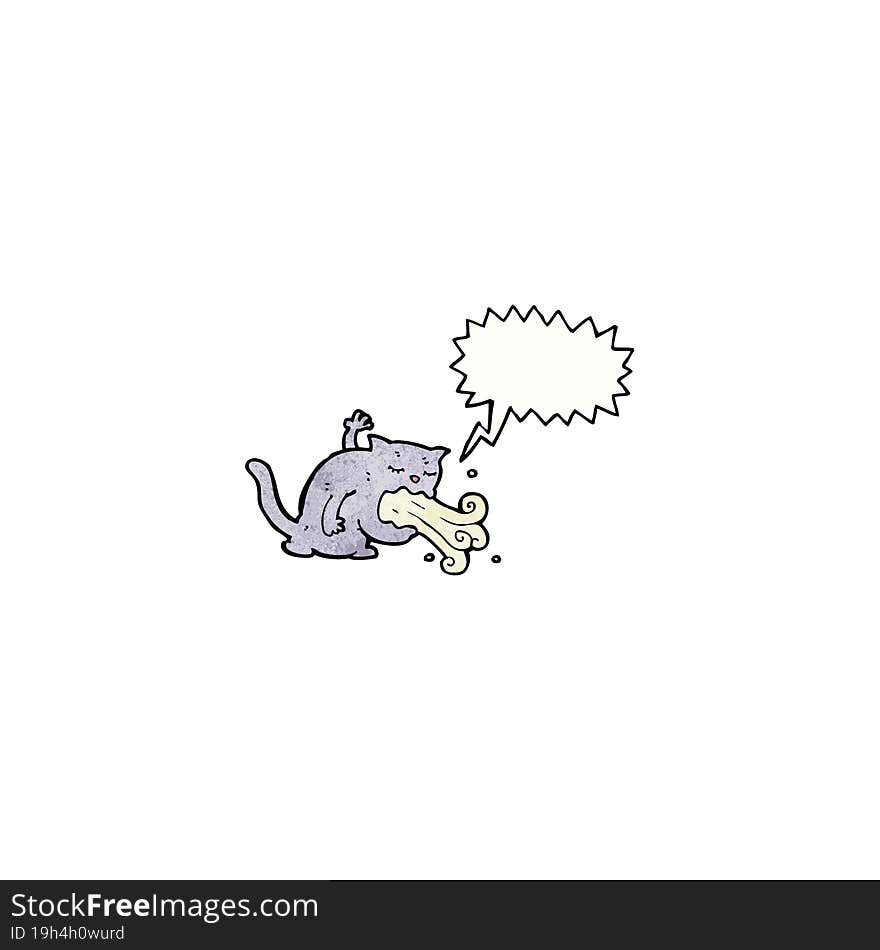 cartoon cat being sick