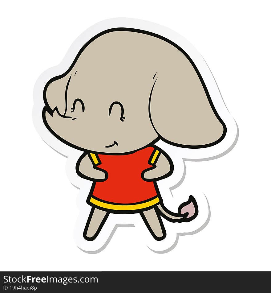 sticker of a cute cartoon elephant