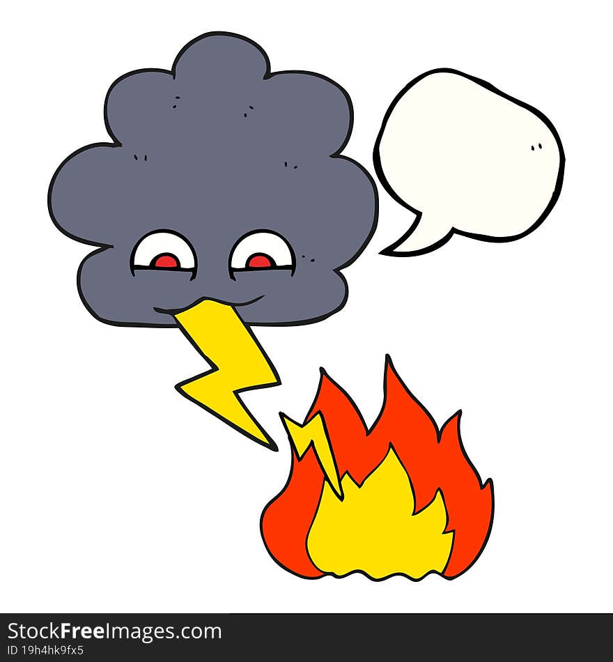 speech bubble cartoon lightning strike