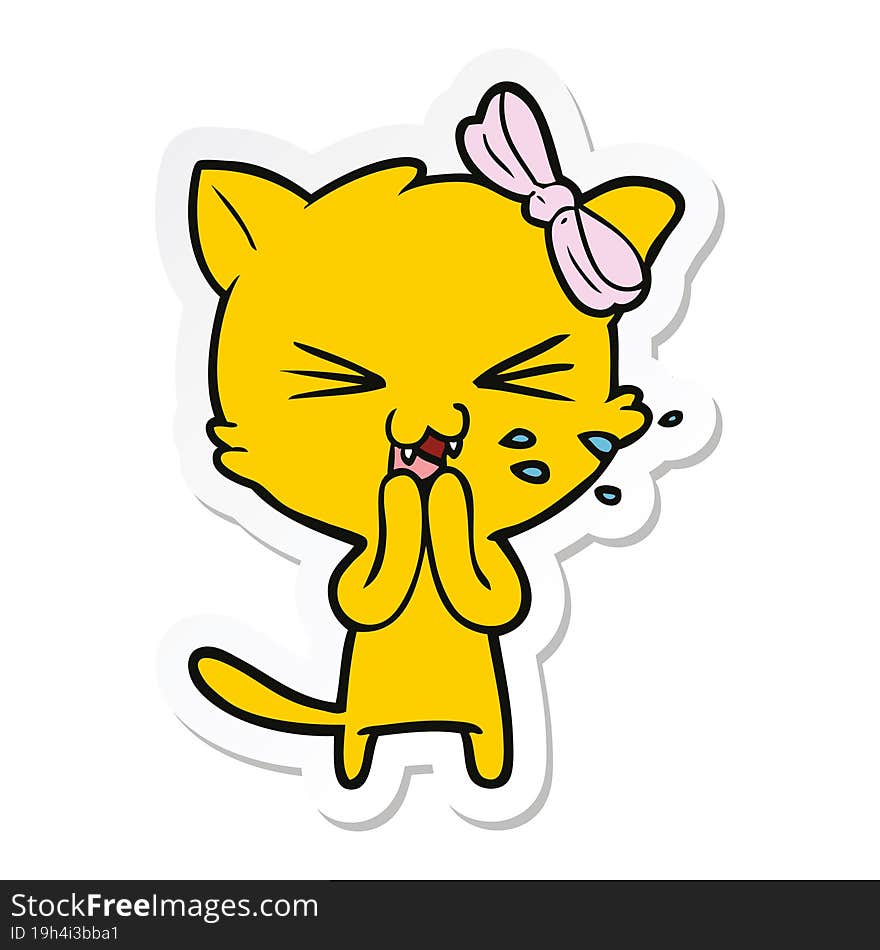 Sticker Of A Cartoon Cat