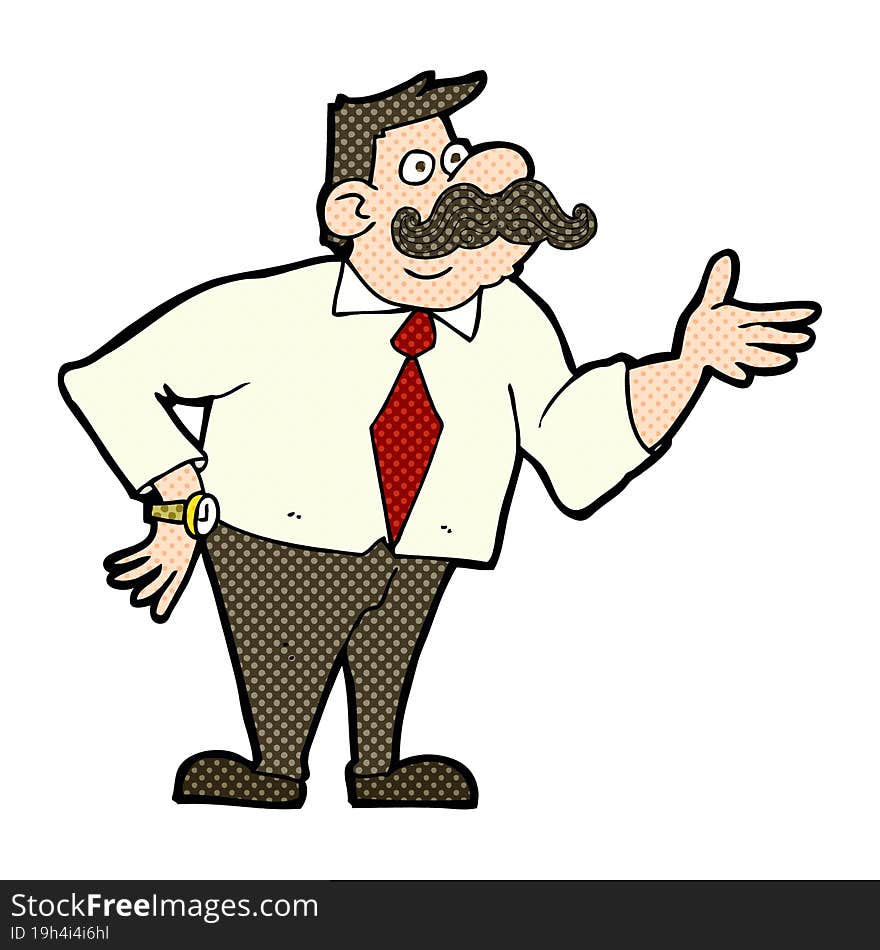 Cartoon Mustache Man