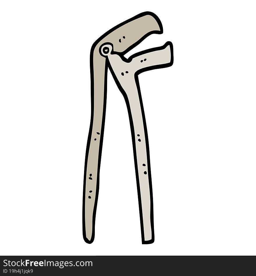 hand drawn doodle style cartoon plumbers wrench