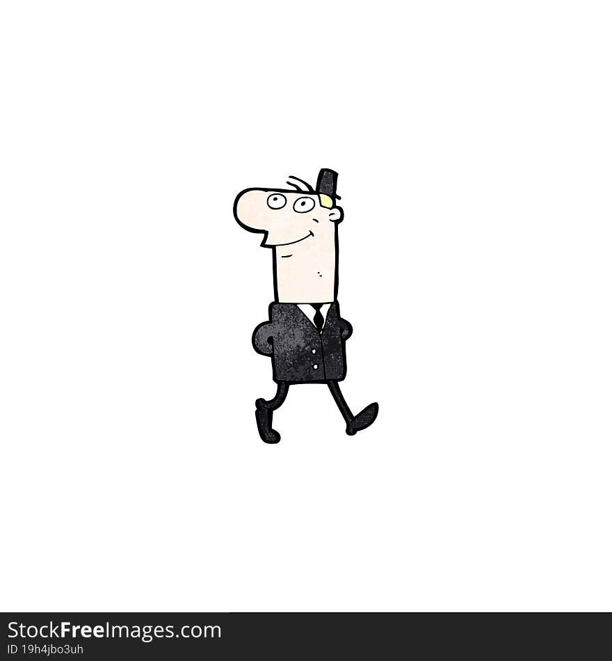 Cartoon Businessman Walking To Work