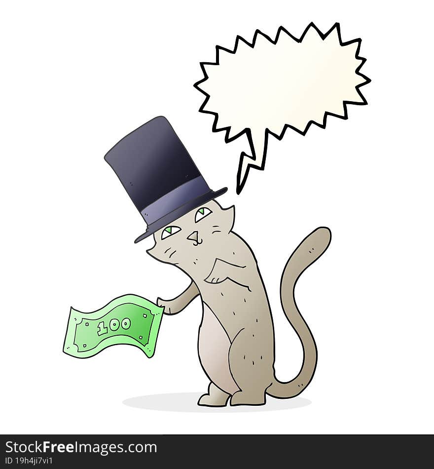 Speech Bubble Cartoon Rich Cat