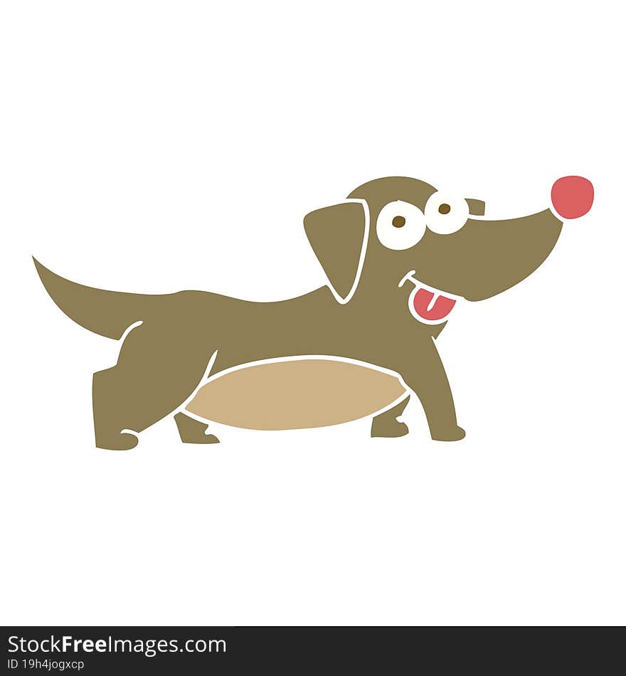 flat color illustration of happy little dog. flat color illustration of happy little dog