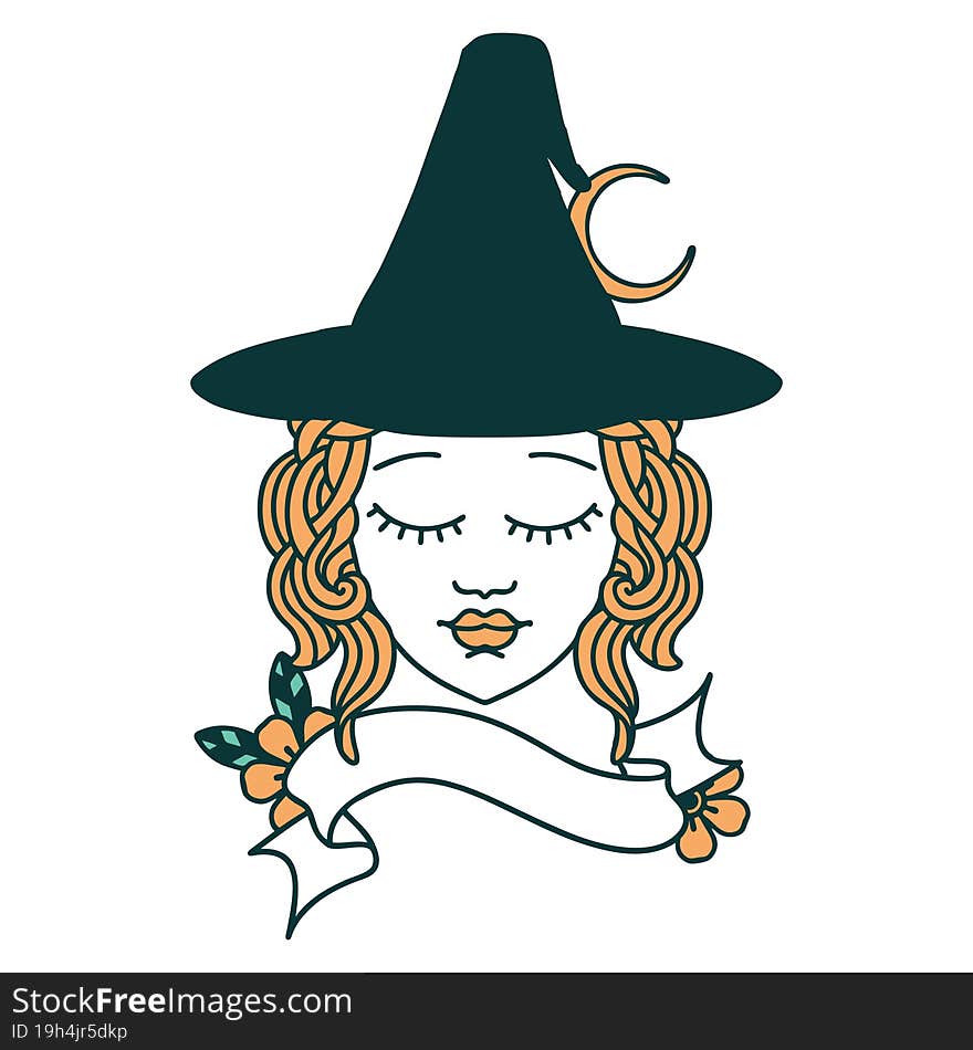 Human Witch Character Face Illustration