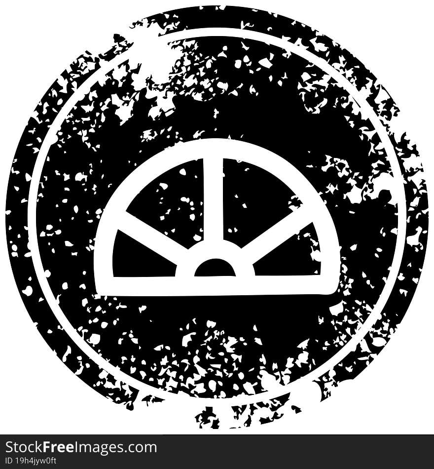 Protractor Math Equipment Distressed Icon