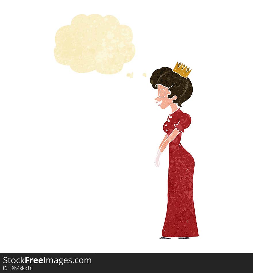 Cartoon Princess With Thought Bubble