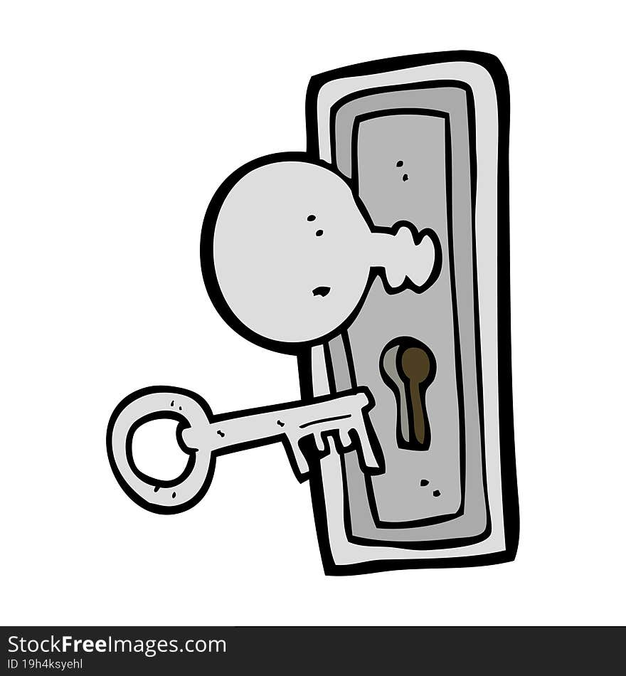 Cartoon Key And Keyhole