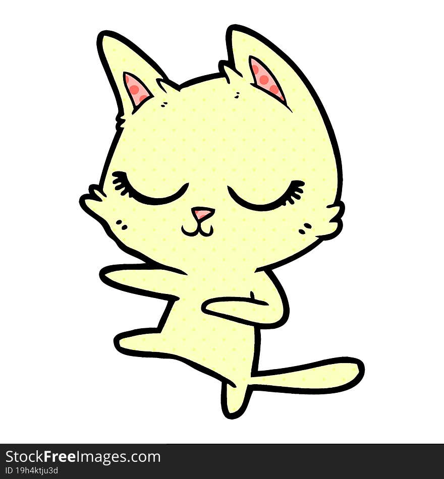 calm cartoon cat. calm cartoon cat