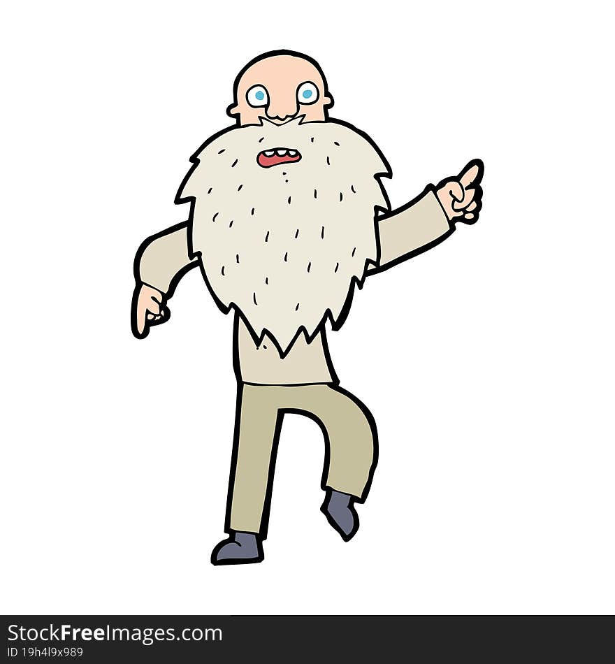 cartoon stressed old man