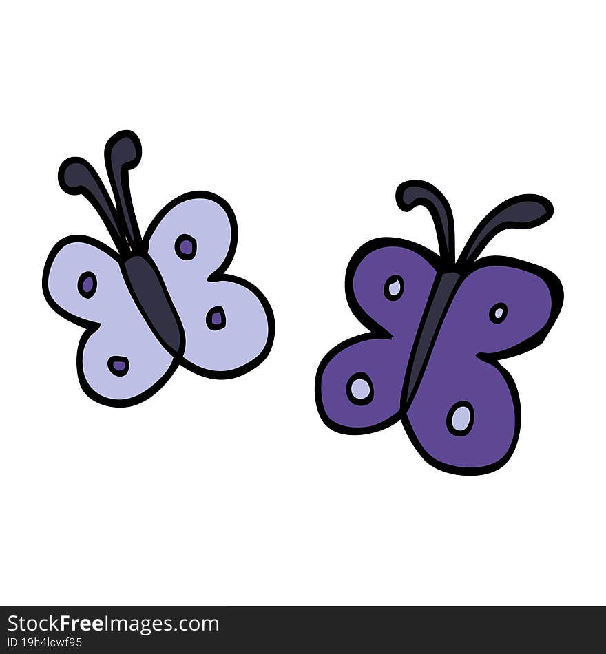 cartoon doodle butterfly