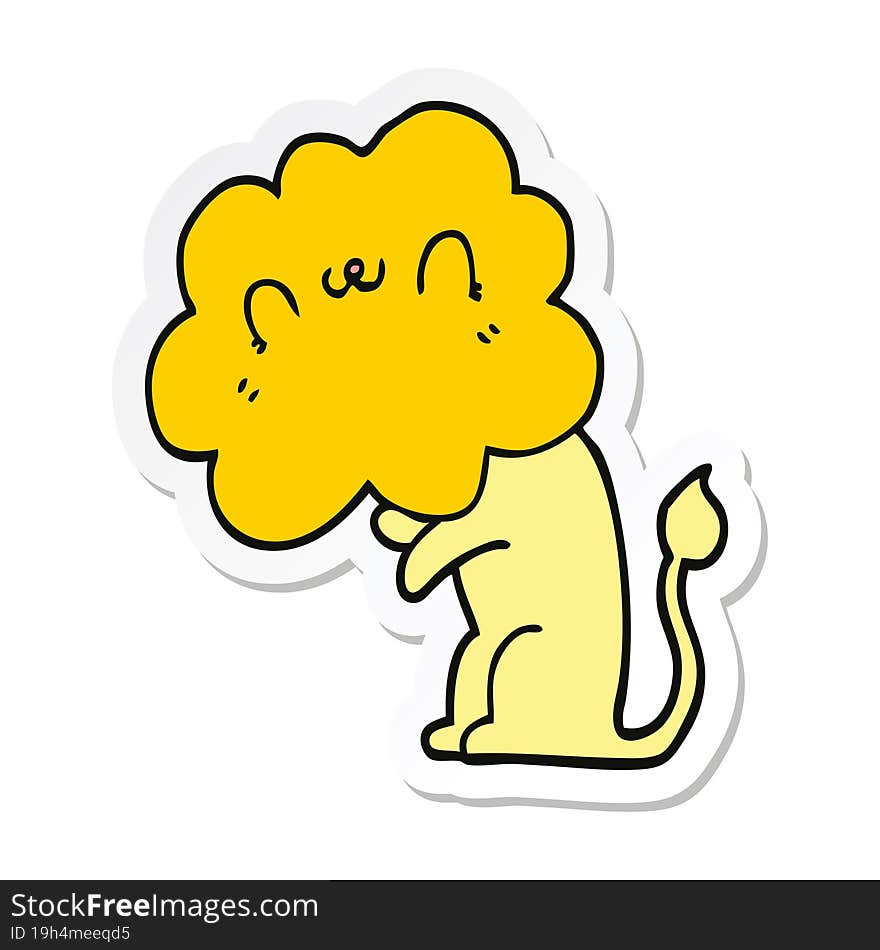 Sticker Of A Cartoon Lion