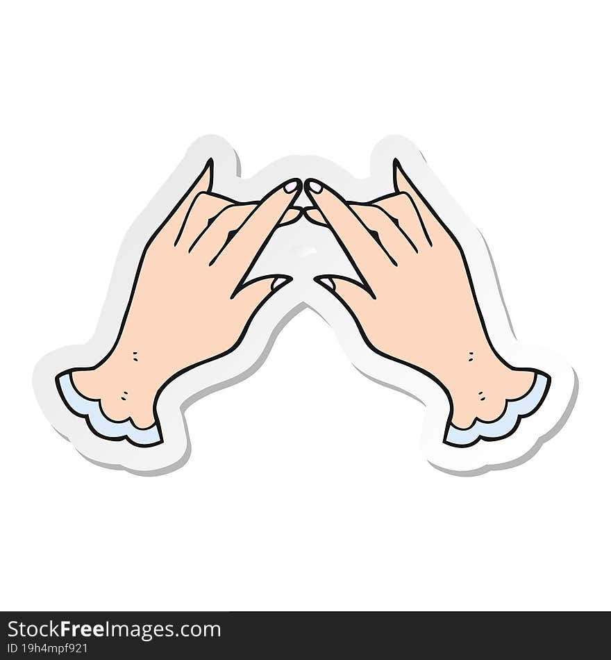 Sticker Of A Cartoon Hands