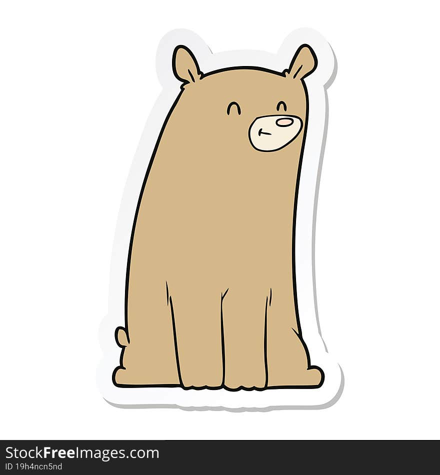 sticker of a cartoon bear