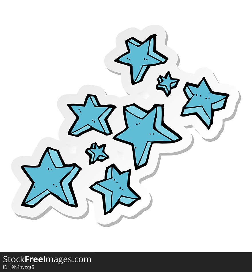 sticker of a cartoon stars