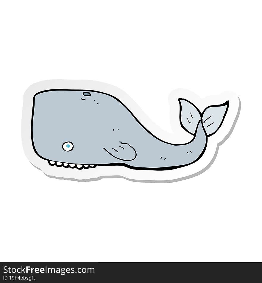 Sticker Of A Cartoon Whale