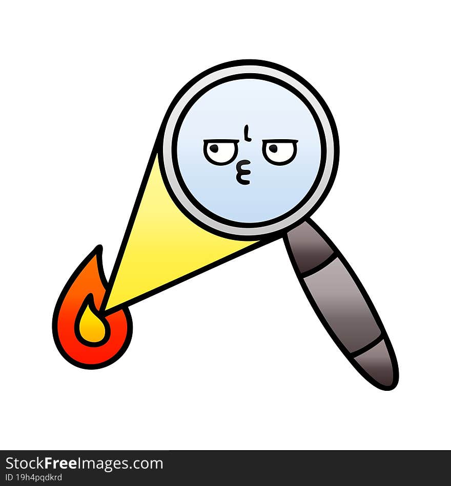 gradient shaded cartoon magnifying glass