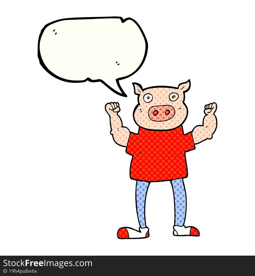 comic book speech bubble cartoon pig man