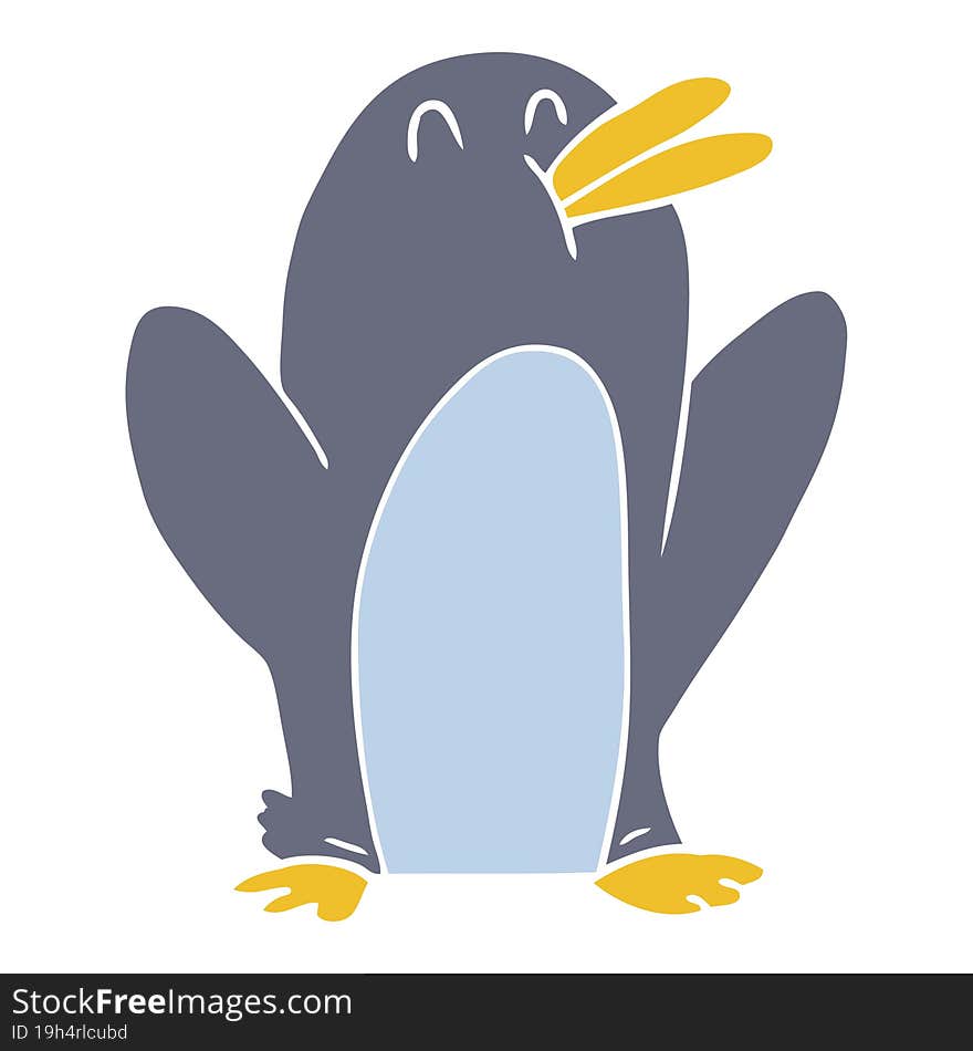 flat color style cartoon penguin