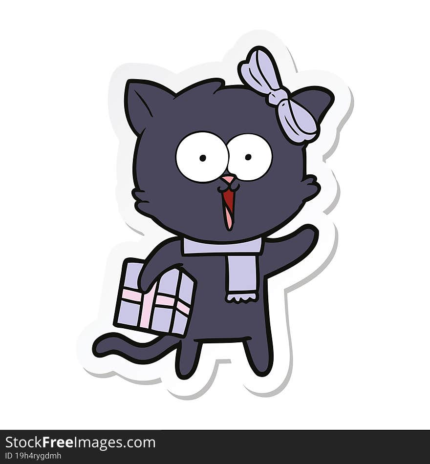 sticker of a cartoon cat