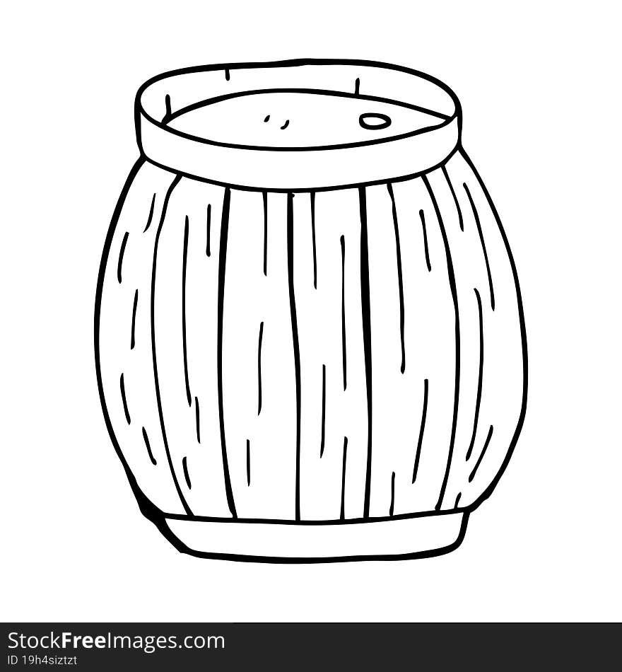 Line Drawing Cartoon Of A Barrel