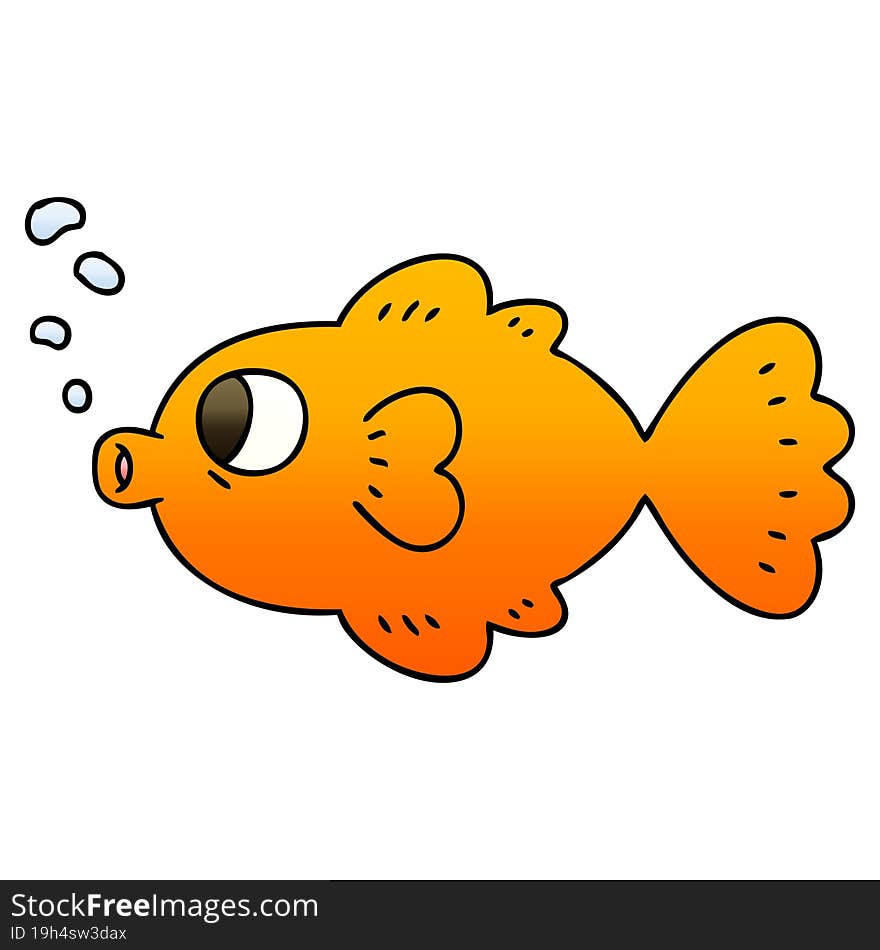 quirky gradient shaded cartoon fish