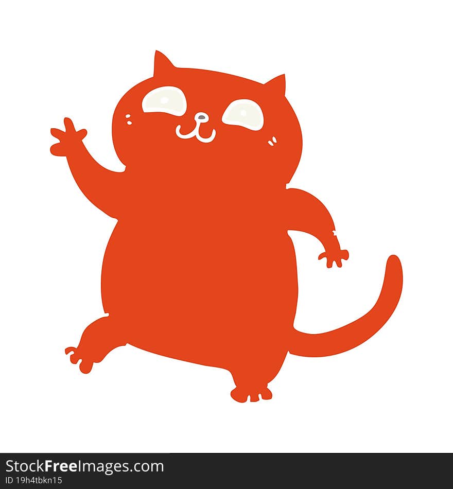 flat color style cartoon cat