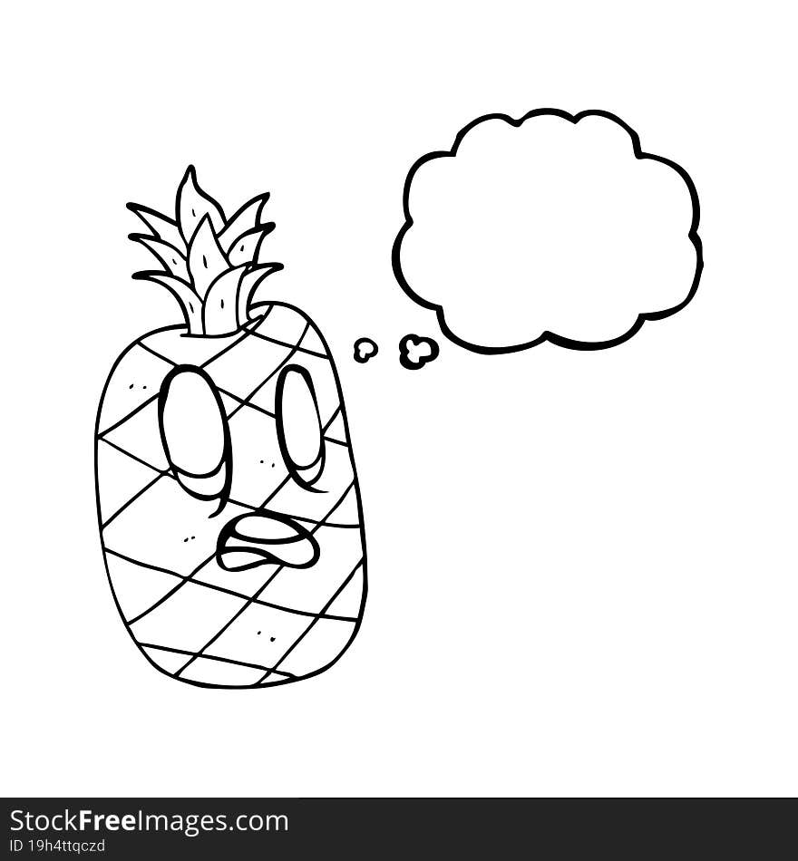 thought bubble cartoon pineapple