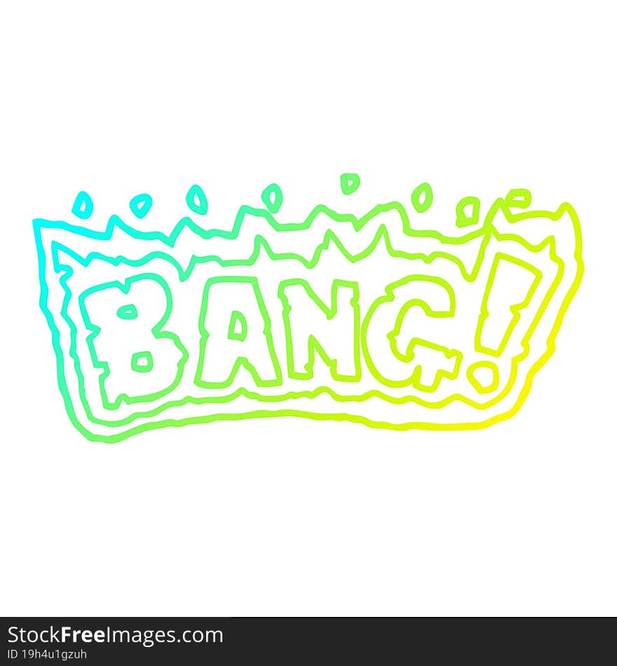 Cold Gradient Line Drawing Cartoon Word Bang