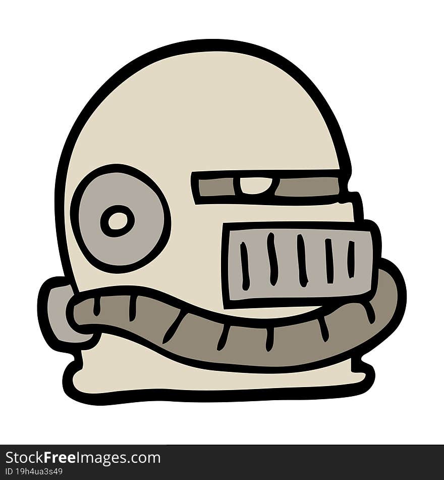 hand drawn doodle style cartoon futuristic helmet