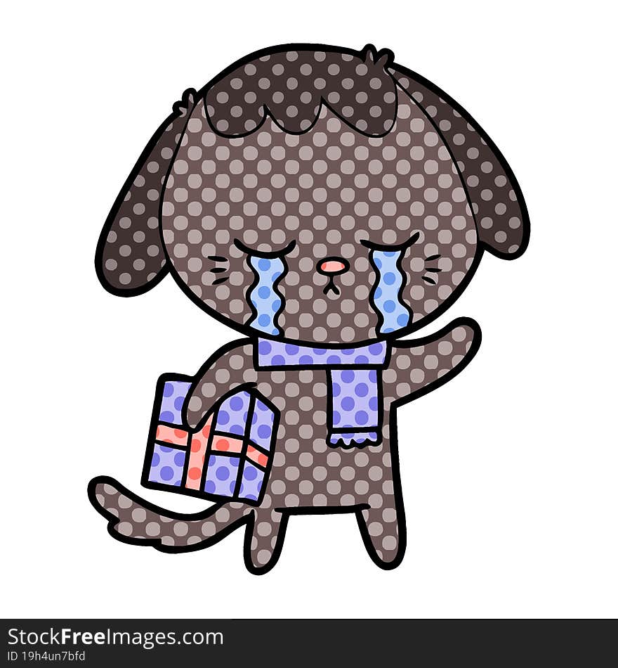 cartoon crying dog. cartoon crying dog