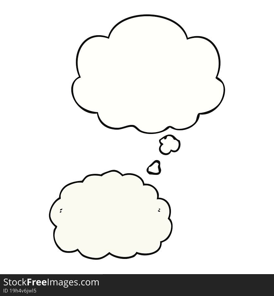 cartoon cloud and thought bubble
