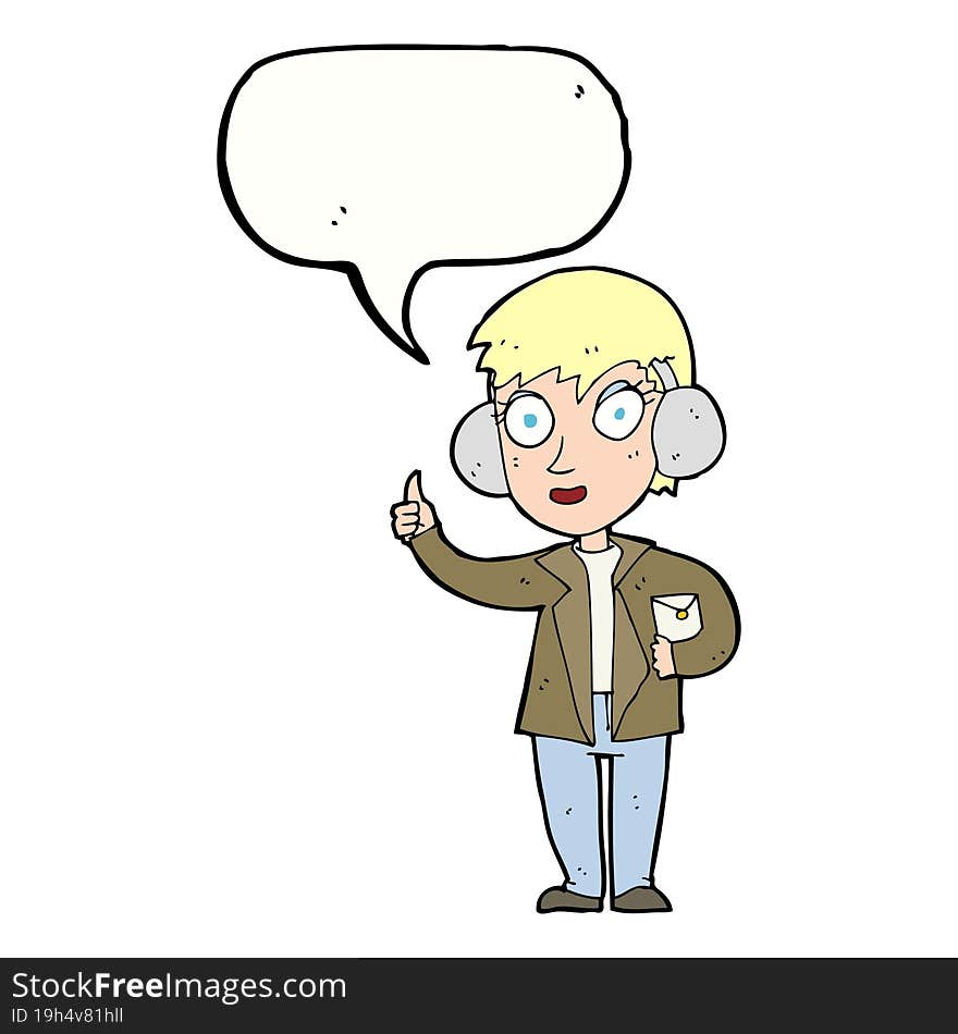 cartoon air force woman with speech bubble