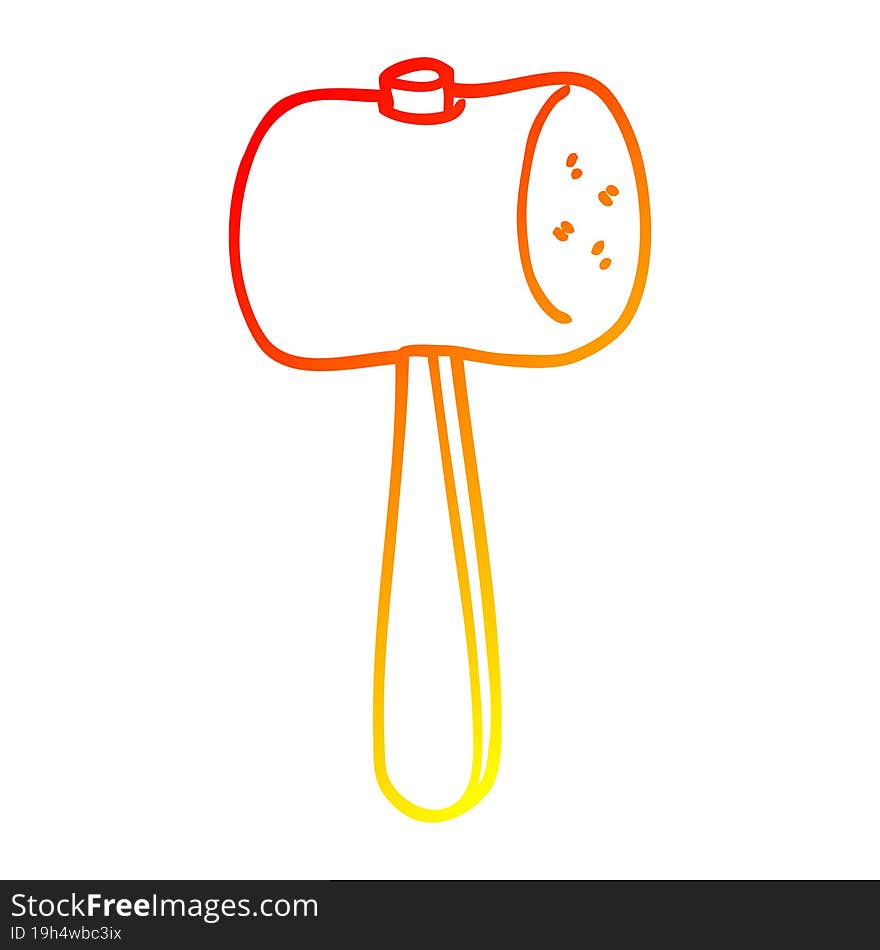 warm gradient line drawing cartoon mallet