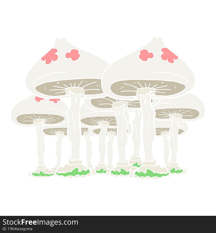 flat color illustration of mushrooms. flat color illustration of mushrooms