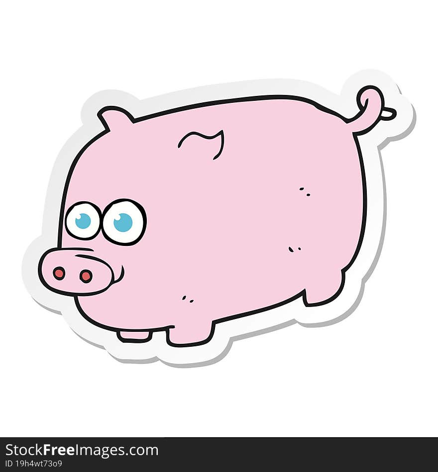 sticker of a cartoon pig