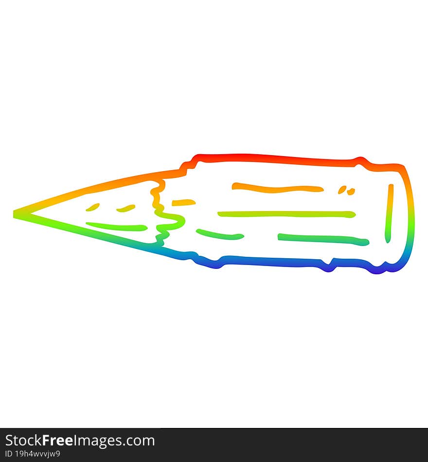 rainbow gradient line drawing cartoon bloody vampire stake