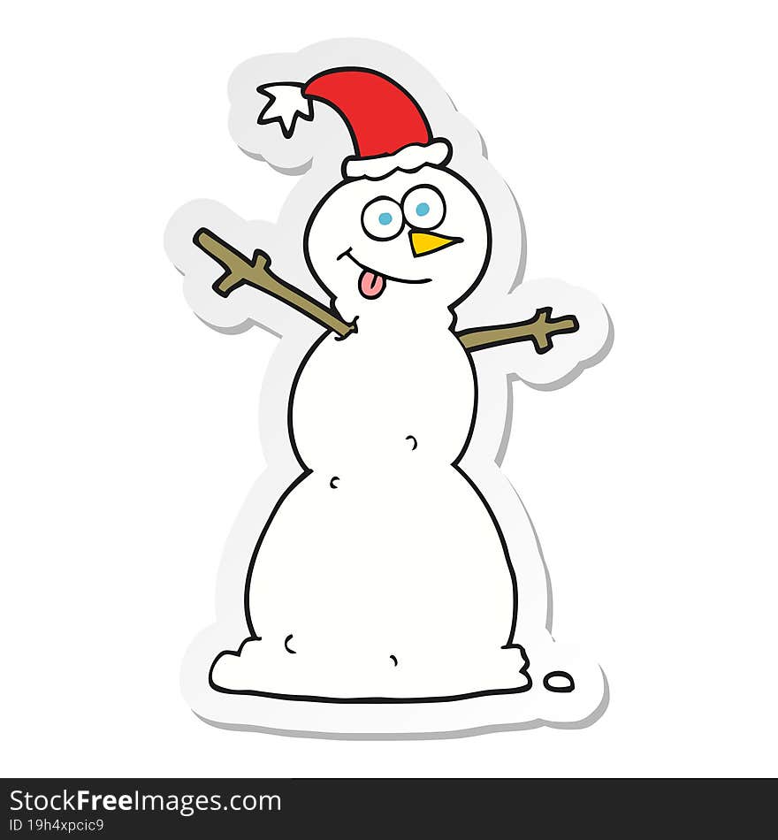 sticker of a cartoon snowman