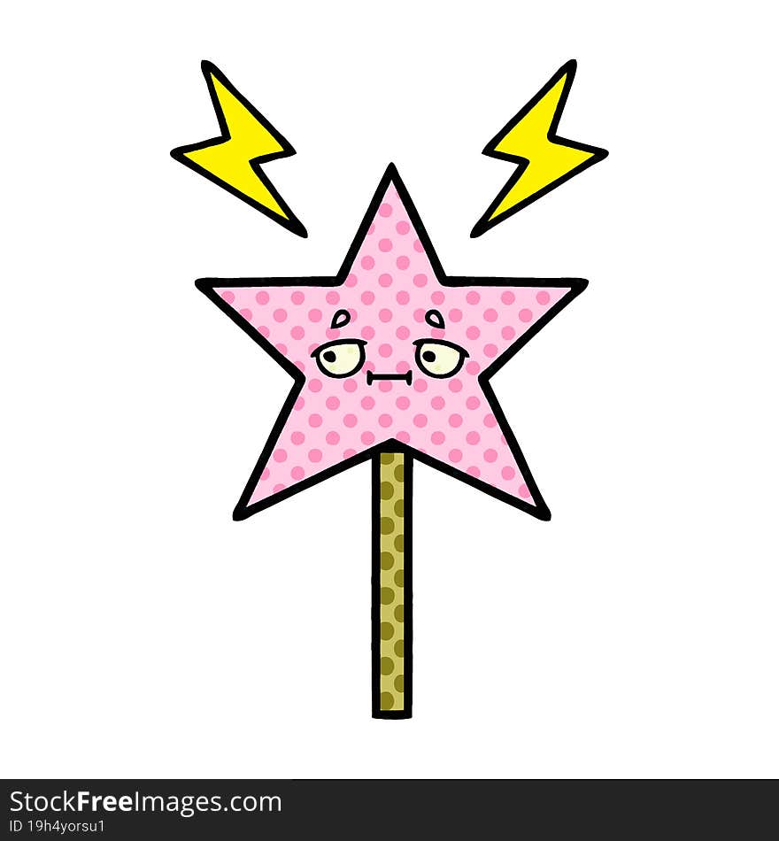 comic book style cartoon magic wand