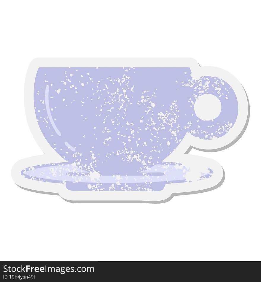 Coffee Or Tea Cup Grunge Sticker