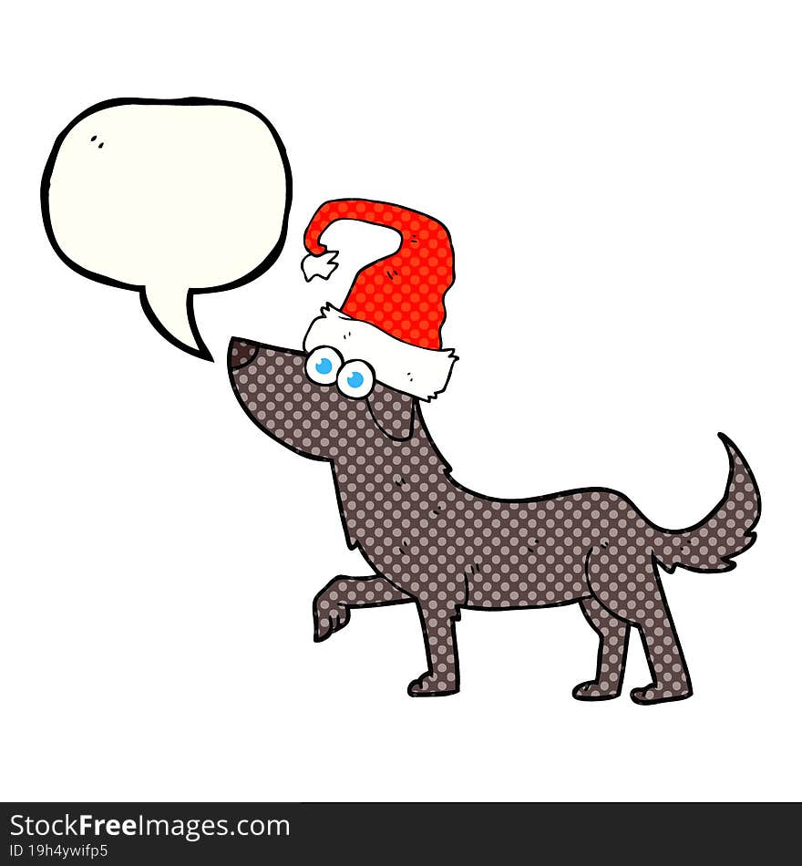 freehand drawn comic book speech bubble cartoon dog