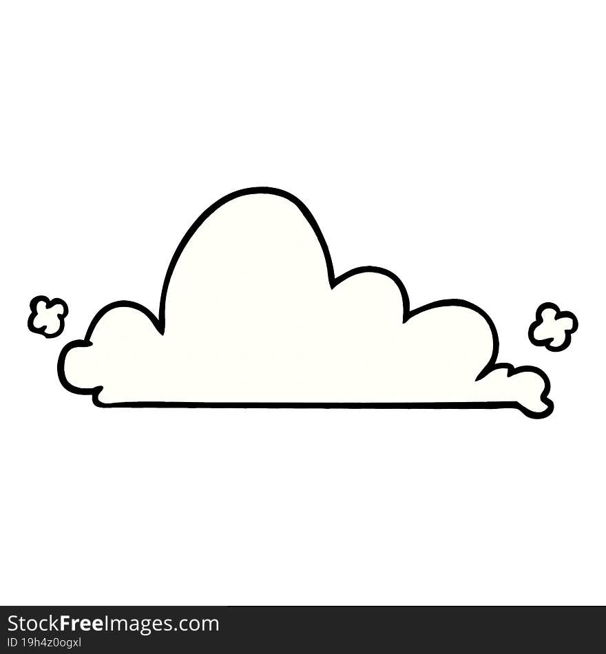 cartoon doodle of a white cloud