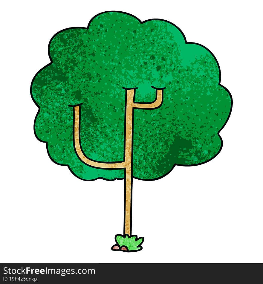 hand drawn quirky cartoon tree. hand drawn quirky cartoon tree