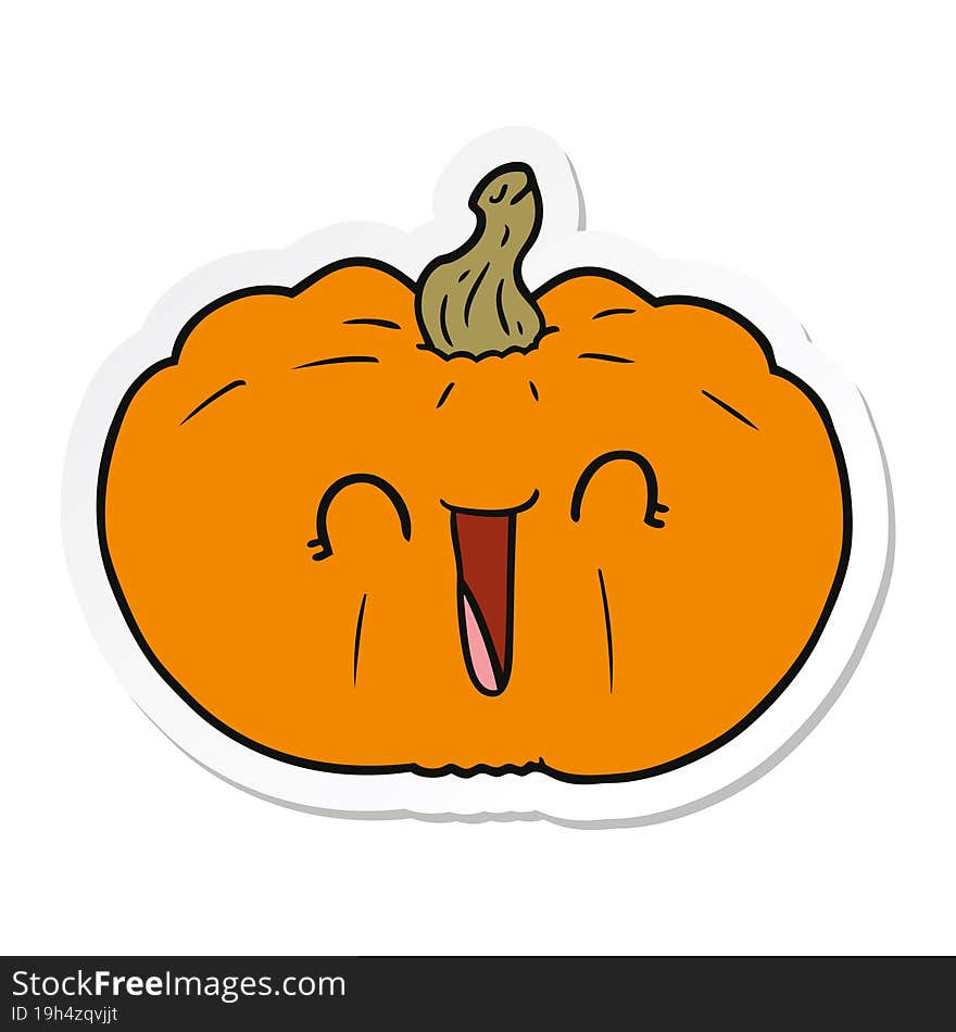 sticker of a cartoon pumpkin