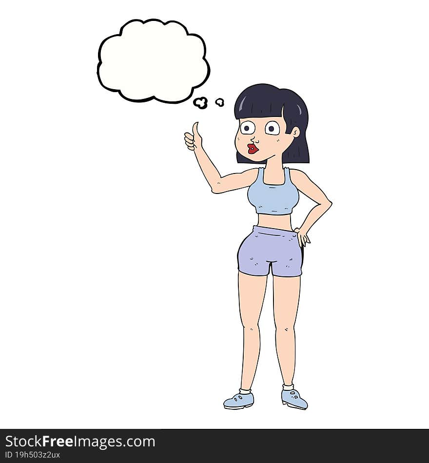 thought bubble cartoon gym woman