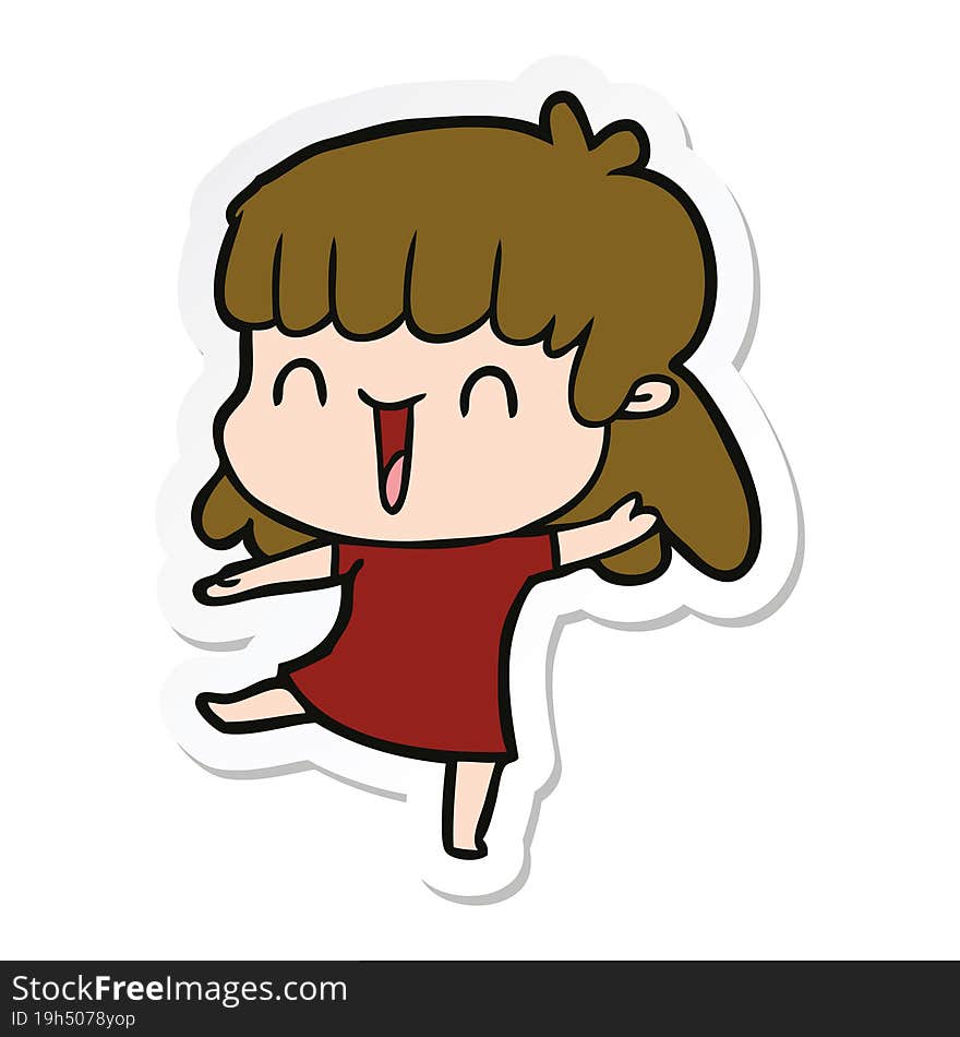 sticker of a cartoon woman