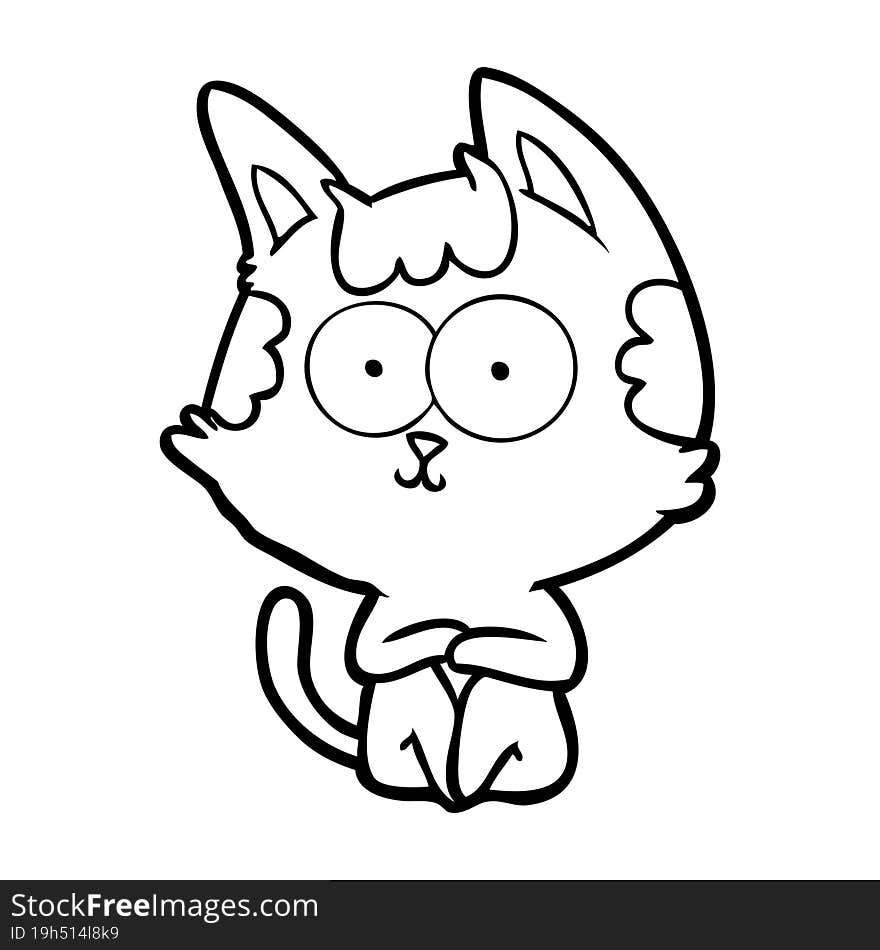 happy cartoon cat. happy cartoon cat